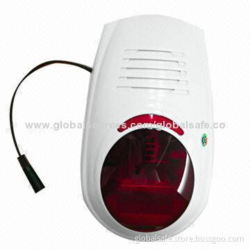 Wireless outdoor siren with flash, arm/disarm voice prompt can be selectable